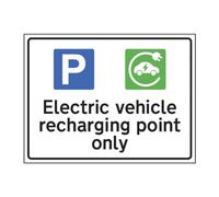 Spectrum Industrial Electric Vehicle Charging Point Sign - 2 Pack - Weatherproof Pvc - 400mm X 300mm