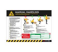 Spectrum Industrial Manual Handling Safety Poster, A2 Anti-Scuff Pvc, Health & Safety Workplace Lifting Technique Guide
