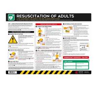 Spectrum Industrial Resuscitation For Adults Safety Poster Cpr & Emergency Response A2 Scuff Resistant Pvc