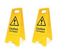 Spectrum Industrial Trip Hazard A-Board Safety Sign - Pack Of 2 - Double-Sided Warning Display