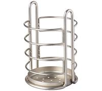 Spectrum Metal Modern Organizer, Classic Kitchen Spatula & Baking Tool Holder, Satin Nickel, 5.75" L X 5.75" W X 8.5" H