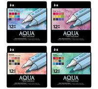 Spectrum Noir Aqua Water Based Marker Art Craft Marker Pens - All 4 x 12 Packs