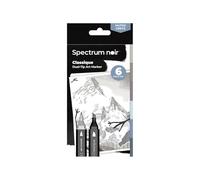 Spectrum Noir Classique Blend Twin Tip Blendable Alcohol Based Marker Set - Pack of 6 - Muted Greys