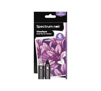 Crafter's Companion Spectrum Noir Classique Blend Twin Tip Blendable Alcohol Based Marker Set - Pack of 6 - Rich Purples
