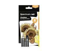 Crafter's Companion Spectrum Noir Classique Blend Twin Tip Blendable Alcohol Based Marker Set - Pack of 6 - Sunny Yellows