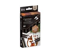 Spectrum Noir Classique Blend Twin Tip Blendable Alcohol Based Marker Set with Japanese Nibs - Pack of 6 - Perfect for Colouring, Drawing & Illustration (Browns Pack)