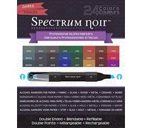 Spectrum Noir Colouring System Alcohol Marker Dual Nib Pens Box Set - Darks - Pack of 24