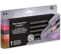 Spectrum Noir Metallic Shimmering Finish with Vibrant Color Dual-Tipped Markers - Ideal for Black and Dark Surfaces - Comes in a Pack of 6 - Rare Minerals