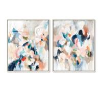 Spectrum of Serenity Framed Acrylic Print Blush Modern Wall Art Set by Art Remedy, Silver Frame, 24 x 30