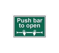 Spectrum Safety Sign Push Bar To Open PVC 300x200mm 1523