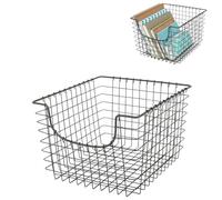 Spectrum Scoop Wire Basket (Industrial Gray) - Storage Bin & Décor for Bathroom, Closet, Pantry, Under Sink, Toy, Shelf, Kitchen, & Nursery Organization