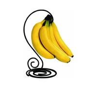 Spectrum Scroll Banana Holder Hanger Kitchen Countertop Produce Saver Hook for Preventing Fruit Bruising, Modern Metal Wire Sturdy Base Banana Stand for Home Kitchen Pantry Banana Organization, Black
