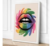 Spectrum Smile Modern Canvas Wall Art Print 30x20 Inch (76 x 51 cm)
