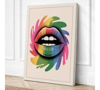 Spectrum Smile Modern Canvas Wall Art Print 30x20 Inch (76 x 51 cm)