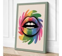 Spectrum Smile Modern Canvas Wall Art Print 30x20 Inch (76 x 51 cm)