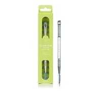 Spectrum Collections Brush Club Double Ended Eyebrow Make Up Brush, Spectrum Dual Makeup Brush for Defining and Combing Brows with Hypoallergenic Bristles, Green Duo Makeup Brush