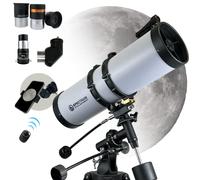 SpectrumOI Telescope for Adults and Kids, 130m (5.12") Reflector Telescope for Adults, portable kid reflector telescope for adults astronomy beginner for stargazing, manual German Equatorial Telescope