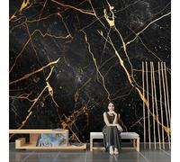 SPECUFX 3D Effect Photo Wallpaper Marble Black Gold 3D Panoramic Wall Tapestry Photo Wallpaper Mural Large Mural Bedroom Eco-Friendly Wallpaper Decoration
