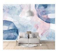 SPECUFX 3D Effect Wall Mural Decor Abstract Curve Blue 100x70cm Photo Self-Adhesive Wallpaper for Room Living Bedroom Large Eco-Friendly Hd Printing