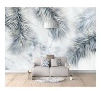 SPECUFX 3D Mural Photo Self-Adhesive Wallpaper Silver Leaf Off-White Optical Illusion 100x70cm Art Wall Posters Stickers for Living Room Tv Sofa Theme Hotel Corridor Background