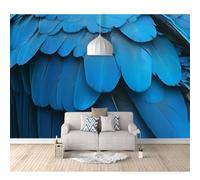 SPECUFX 3D Photo Self-Adhesive Wallpaper Close-up of Blue Parrot Feathers 100x70cm Bedroom Living Room Theme Stereoscopic Mural Wall Posters Art