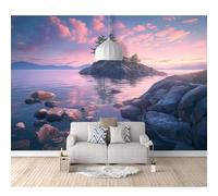 SPECUFX 3D Photo Self-Adhesive Wallpaper Mural Island Tree Landscape 100x70cm Living Room The Wall for Bedroom Border