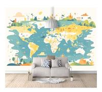 SPECUFX 3D Self-Adhesive Wallpaper Colorful World map Children's Room 100x70cm Living Room TV Wall Bedroom Large murals Custom 3D Self-Adhesive Wallpaper Living Room The Wall for Bedroom Mural