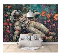 SPECUFX 3D Self-Adhesive Wallpaper Large Mural Photo Astronaut in The Flowers 100x70cm Poster Decorative Home Decoration for Teen Dorm Boy Girl Room Living