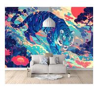 SPECUFX 3D Self-Adhesive Wallpaper Large Mural Photo Tiger Painted Animals 100x70cm Poster Decorative Home Decoration for Teen Dorm Boy Girl Room Living