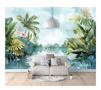 SPECUFX 3D Self-Adhesive Wallpaper Wall Mural XXL Tropical Plants, Banana Leaves, River Landscape 100x70cm Photo Feature Wall-Art murals Bedroom Living Room
