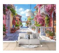 SPECUFX 3D Wall Murals Self-Adhesive Wallpaper Watercolor Colorful Landscape Flowers 100x70cm Space Decor Paintings Paper Suitable for Tv Background Living Room and Bedroom Art