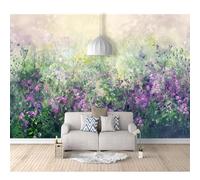 SPECUFX Custom Photo Self-Adhesive Wallpaper Murals Oil Painting Flowers Purple 100x70cm Panorama 3D Wall Mural Effect Poster for Living Room Bedroom Children's