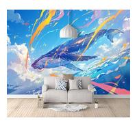 SPECUFX Custom Photo Self-Adhesive Wallpaper Murals Whales are Beautiful Marine Animals 100x70cm Panorama 3D Wall Mural Effect Poster for Living Room Bedroom Children's