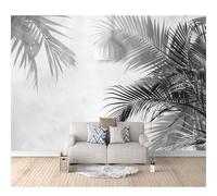 SPECUFX Hd Print Mural Self-Adhesive Wallpaper Optical Illusion Leaves Gray 100x70cm Large Size Photo Wall Decor Picture 3D Living Room The for Bedroom Border