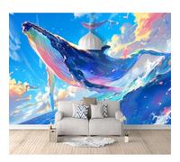 SPECUFX Mural Photo Self-Adhesive Wallpaper Whales are Beautiful Marine Animals 100x70cm 3D Wall Art Poster Picture Boy Girl Bedroom Gift Decoration Photos