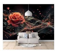 SPECUFX Mural Self-Adhesive Wallpaper Photo Dark Romantic red Rose Love 100x70cm Home Custom 3D Living Room Tv Background Wall Waterproof Painting Posters