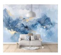 SPECUFX Mural Self-Adhesive Wallpaper Photo Poster Wall Decoration Hd Print Simple Drawing Abstract Gray-Gold 100x70cm Background Painting Panorama 3D