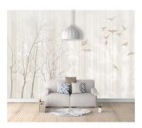 SPECUFX Photo Self-Adhesive Wallpaper 3D Effect Simple Twigs Bird Stripes Gray 100x70cm Custom Living Room Bedroom Tv Background Wall Mural