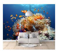 SPECUFX Photo Self-Adhesive Wallpaper Underwater World Marine Life Fish 100x70cm Mural Picture Murals 3D Paste Living Room The Wall for Bedroom Border