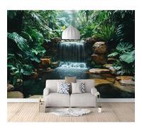 SPECUFX Photo Self-Adhesive Wallpaper Waterfall Plant Slate 100x70cm Mural Picture Murals 3D Living Room The Wall for Bedroom Border