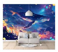 SPECUFX Photo Self-Adhesive Wallpaper Whales are Marine Creatures 100x70cm Mural Picture Murals 3D Living Room The Wall for Bedroom Border