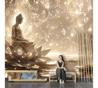 SPECUFX Photo Wallpaper 3D Mural Wallpaper for Walls Lotus Zen Buddha Wall Paper Home Decor Non-Woven 3D Wallpaper Living Room The Wall for Bedroom Mural Border