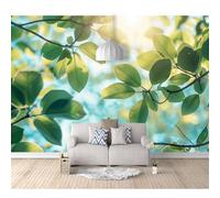 SPECUFX Self-Adhesive Wallpaper 3D Wall Mural Green Plants, Leaves, Sunlight, Natural Landscape 100x70cm Pattern Photo Room Decoration Background Paper Boy Girl Bedroom