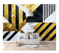SPECUFX Tv Background Wall Paper Abstract Geometric Stripes of Gold 100x70cm Self-Adhesive Wallpaper Living Room Bedroom 3D Decorative Mural Film Covering Wallpapers Paste