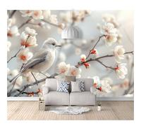 SPECUFX Wall Mural Large Photo Self-Adhesive Wallpaper Ethnic Style Flowers and Birds 100x70cm Art Poster Paper for Living Room Bedroom Decor Waterproof TV Background