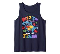 SPED Rizz 'Em with Tism Autismsaurus T-Rex Dino Autism Tank Top