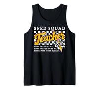 SPED Squad Teacher Some Days I Rock It Rocks Me Checker Bow Tank Top