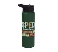 SPED Teacher Extra Mile Leopard Stainless Steel Insulated Water Bottle