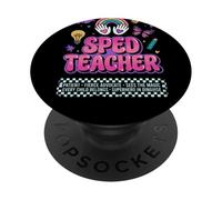 SPED Teacher Fierce Advocate Rainbow Inclusion Graphic PopSockets Adhesive PopGrip
