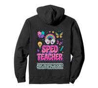 SPED Teacher Fierce Advocate Rainbow Inclusion Graphic Pullover Hoodie